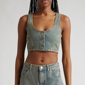 Miaou denim corset top